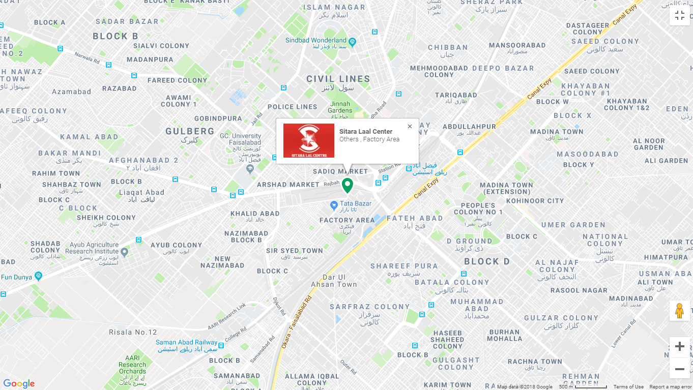 Sitara Laal Center Faisalabad Location Map